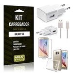 Ficha técnica e caractérísticas do produto Kit Carregador Samsung S6 Película de Vidro + Capa Tpu + Carregador -Armyshield
