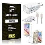 Ficha técnica e caractérísticas do produto Kit Carregador Samsung S6 Película de Vidro + Carregador + Capa TPU -ArmyShield