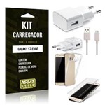 Ficha técnica e caractérísticas do produto Kit Carregador Samsung S7 Edge Película de Vidro + Carregador + Capa TPU -ArmyShield