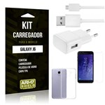 Ficha técnica e caractérísticas do produto Kit Carregador Tomada Samsung J6 Carregador Tomada + Capa + Película - Armyshield