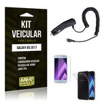 Ficha técnica e caractérísticas do produto Kit Carregador Veicular Galaxy A5 2017 Carregador Veicular + Capa + Película de Vidro -armyshield