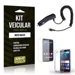 Ficha técnica e caractérísticas do produto Kit Carregador Veicular Motorola Moto Maxx Carregador Veicular + Capa Tpu + Película de Vidro -ArmyShield