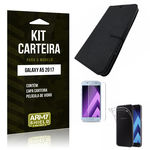 Ficha técnica e caractérísticas do produto Kit Carteira Galaxy A5 2017 Película de Vidro + Capa Carteira -armyshield