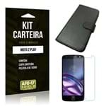Ficha técnica e caractérísticas do produto Kit Carteira Motorola Moto Z Película De Vidro + Capa Carteira -Armyshield