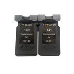 Kit Cartucho de Tinta Compatível Canon PG140 e CL141 Preto e Colorido MX371 MX431 MX451 MX511 MX521