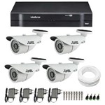 Ficha técnica e caractérísticas do produto Kit CFTV 04 Câmeras Infra HD 720p JL Protec 30Mts + DVR Intelbras Multi HD + Acessórios