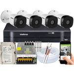 Ficha técnica e caractérísticas do produto Kit 4 Câmeras Segurança Intelbras 1120 20 Metros Dvr 1104 10