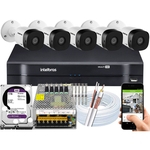 Ficha técnica e caractérísticas do produto Kit 5 Cameras Segurança Alta Definição Intelbras Purple 10a