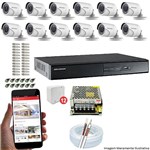 Ficha técnica e caractérísticas do produto Kit CFTV 12 Câmeras Hikvision DVR 16 Canais DS-7216 Acessórios