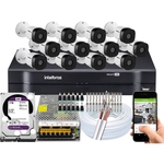Ficha técnica e caractérísticas do produto Kit 12 Cameras 720p 1mp Multi Hd Intelbras Dvr 1116 16 Ch 1Tb Purple