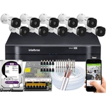 Ficha técnica e caractérísticas do produto Kit 10 Câmeras Segurança 1010b Intelbras 16 Canais 1t Purple