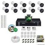 Ficha técnica e caractérísticas do produto Kit CFTV 10 Câmeras VHD 3130B 720P 3,6mm DVR Intelbras MHDX 1016 + Acessórios