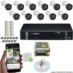 Kit Cftv 11 Câmeras Vhd 3130b 720p 3,6mm Dvr Intelbras Mhdx 1016 + Acessórios