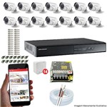 Ficha técnica e caractérísticas do produto Kit CFTV 14 Câmeras Hikvision DVR 16 Canais DS-7216 Acessórios