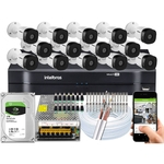 Ficha técnica e caractérísticas do produto Kit 14 Câmeras Intelbras G5 Multi Hd 720p 1mp Dvr 16 Canais
