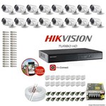 Ficha técnica e caractérísticas do produto Kit CFTV 16 Câmeras Hikvision DVR 16 Canais DS-7216 Acessórios