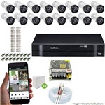 Kit Cftv 16 Câmeras Vhd 3130b 720p 3,6mm Dvr Intelbras Mhdx 1032 + Acessórios