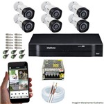 Kit Cftv 6 Câmeras Vhd 3120b 720p 2,6mm Dvr Intelbras Mhdx 1008 + Acessorios