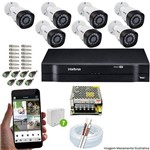 Kit Cftv 7 Câmeras Vhd 3130b 720p 3,6mm Dvr Intelbras Mhdx 1008 + Acessórios