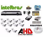 Ficha técnica e caractérísticas do produto Kit Cftv Ahd 5 Camera 720p HD+dvr 16 Canais Intelbras+hd1tb