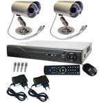 Ficha técnica e caractérísticas do produto Kit CFTV - 2 Câmeras Infravermelho + DVR Stand Alone 4 canais