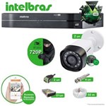 Ficha técnica e caractérísticas do produto Kit Cftv 2 Câmeras VHD 1010B Bullet 720p Dvr 4 Canais Intelbras MHDX + CABO