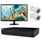 Ficha técnica e caractérísticas do produto Kit CFTV com 2 Câmeras, DVR 4 Canais, Monitor 15’’ e HD 500GB