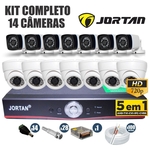 Ficha técnica e caractérísticas do produto Kit CFTV Jortan Completo 14 Câmeras AHD 720p DVR 16 Canais
