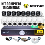 Ficha técnica e caractérísticas do produto Kit CFTV Jortan Completo 16 Câmeras AHD 720p DVR 16 Canais