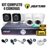 Ficha técnica e caractérísticas do produto Kit CFTV Jortan Completo 4 Câmeras AHD 720p DVR 4 Canais