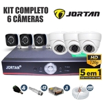 Ficha técnica e caractérísticas do produto Kit CFTV Jortan Completo 6 Câmeras AHD 720p DVR 8 Canais