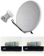 Ficha técnica e caractérísticas do produto Kit Claro Tv Pré-Pago Mercantil 2 Receptores Digital + Antena 60 Cm Lisa - Visiontec