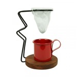 Ficha técnica e caractérísticas do produto Kit Coador de Café Individual + Caneca Vermelha - Degusto Arte