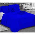 Ficha técnica e caractérísticas do produto Kit Cobre Leito Esplendore Casal King 7 Peças 100% Poliéster - Azul Royal