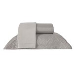 Ficha técnica e caractérísticas do produto Kit Cobre Leito Casal Dupla Face com Porta Travesseiro Ultra Lisse - Aluminum