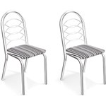 Ficha técnica e caractérísticas do produto Kit com 02 Cadeiras Holanda 2C009CR-14 Listras Indianas Branco/Preto - Kappesberg