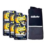 Kit com 12 Cargas Gillette Fusion Proshield + 1 Porta Chuteira