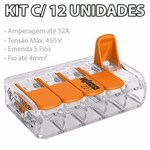 Ficha técnica e caractérísticas do produto Kit com 12 Conector Emenda 5 Fios Mod 221-415
