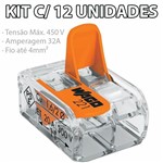Ficha técnica e caractérísticas do produto Kit Com 12 Conector Wago Emenda 2 Fios Mod 221-412