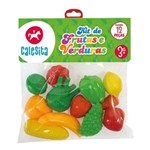Ficha técnica e caractérísticas do produto Kit com 12 Peças de Frutas e Verduras Coloridas - Calesita