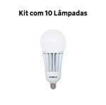 Ficha técnica e caractérísticas do produto Kit com 10 Lâmpadas LED Alta Potência Bulbo Luz Branca 65W Ourolux Bivolt