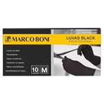 Ficha técnica e caractérísticas do produto Kit com 10 Luvas Black Profissional M Latex Cor Preta