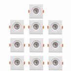 Ficha técnica e caractérísticas do produto Kit com 10 Peças - Spot Quadrado Branco Frio Led Direcionável para Teto Sanca e Gesso - Branco 5w