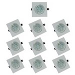Ficha técnica e caractérísticas do produto Kit com 10 Peças - Spot Quadrado Branco Frio Led Direcionável para Teto Sanca e Gesso - Branco 7w