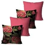 Ficha técnica e caractérísticas do produto Kit com 4 Almofadas Decorativas Rosa Flowers