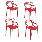 Kit com 4 Cadeiras Allegra Vermelha