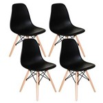 Ficha técnica e caractérísticas do produto Kit com 4 Cadeiras Charles Eames DSW - Base Madeira - Preta - Vermelho