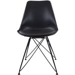 Ficha técnica e caractérísticas do produto Kit com 4 Cadeiras Charles Eames Eiffel Base Metal Pelegrin Pw-075 - Preto