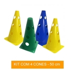 Ficha técnica e caractérísticas do produto Kit com 4 Cones Perfurados para Circuito - 50 cm - TRK