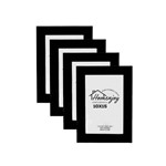 Kit com 4 Porta-Retratos Madeira 10x15cm Preto - Homenjoy